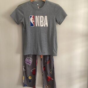NBA Kids Gray Pajama Set with Team Logos 🌙 ✨